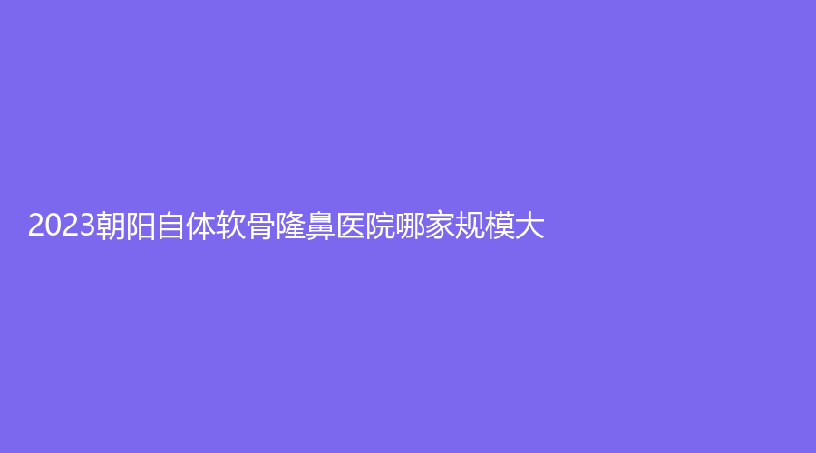 2023朝陽自體軟骨隆鼻醫(yī)院哪家規(guī)模大？